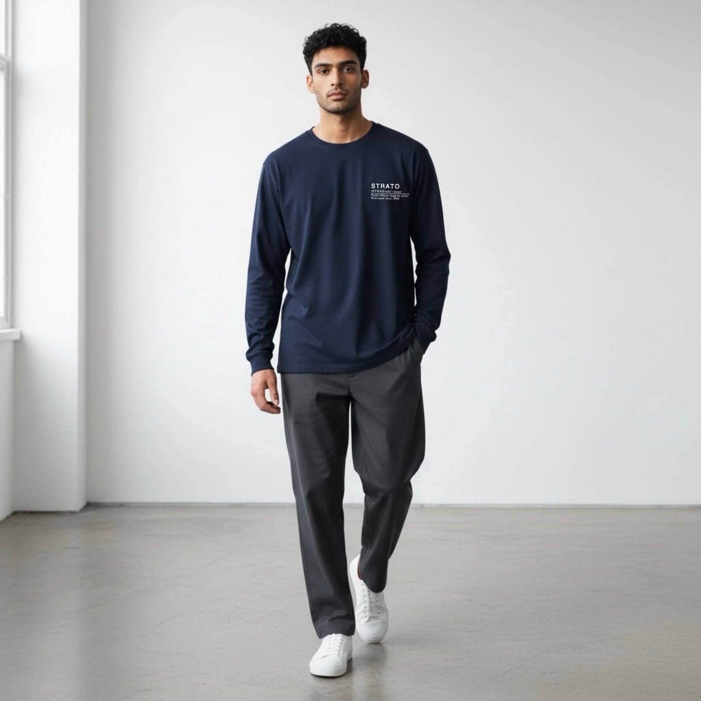 Navy Long Sleeve Definition Tee