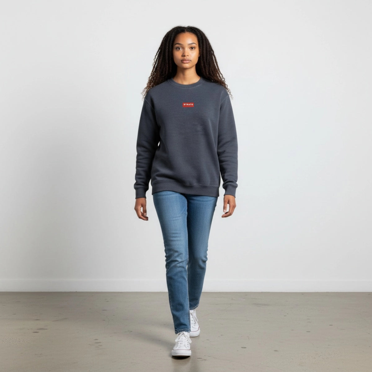 Charcoal Melange Crew-Neck Sweater