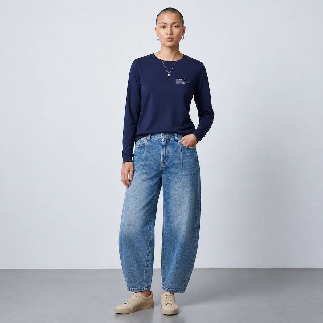 Navy Long Sleeve Definition Tee – Women's