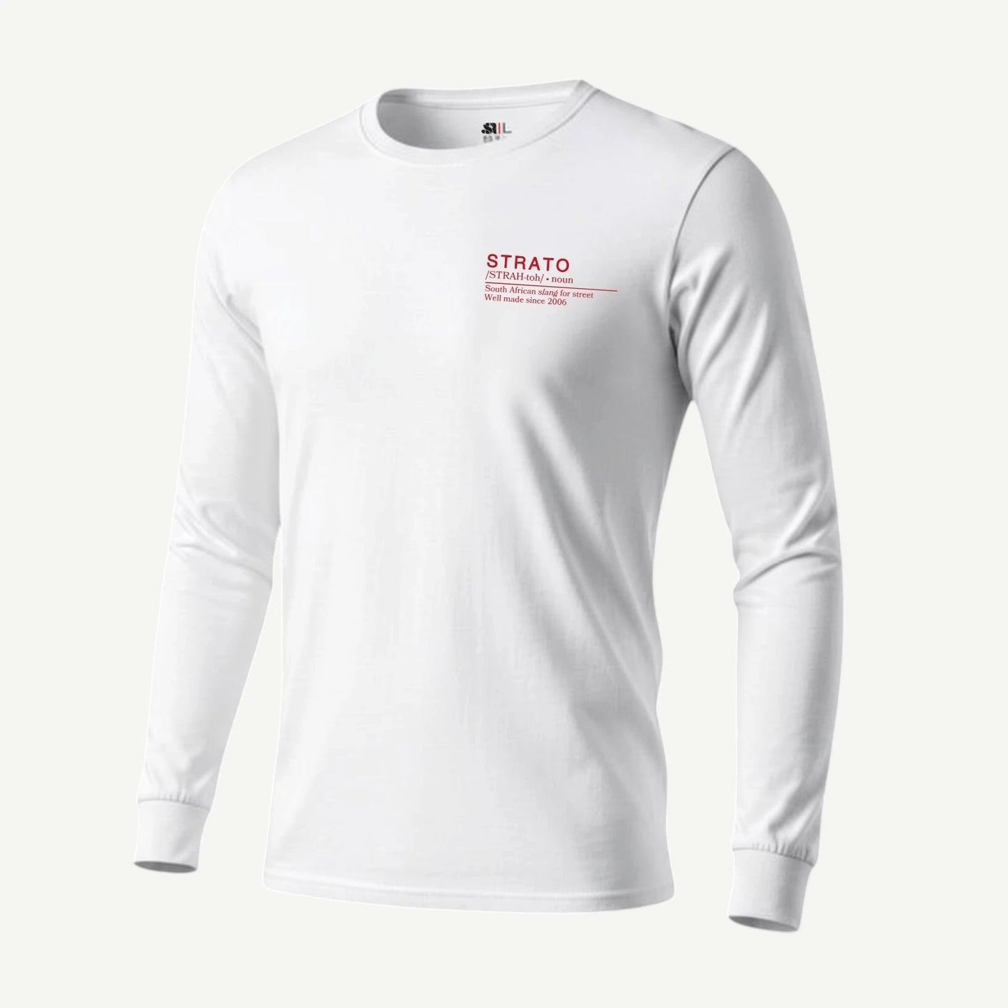 White Long Sleeve Definition Tee