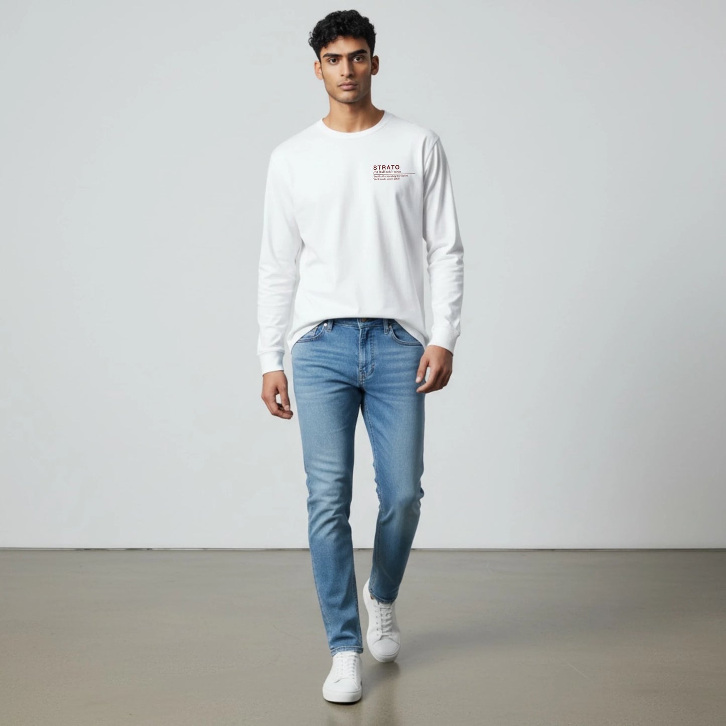 White Long Sleeve Definition Tee