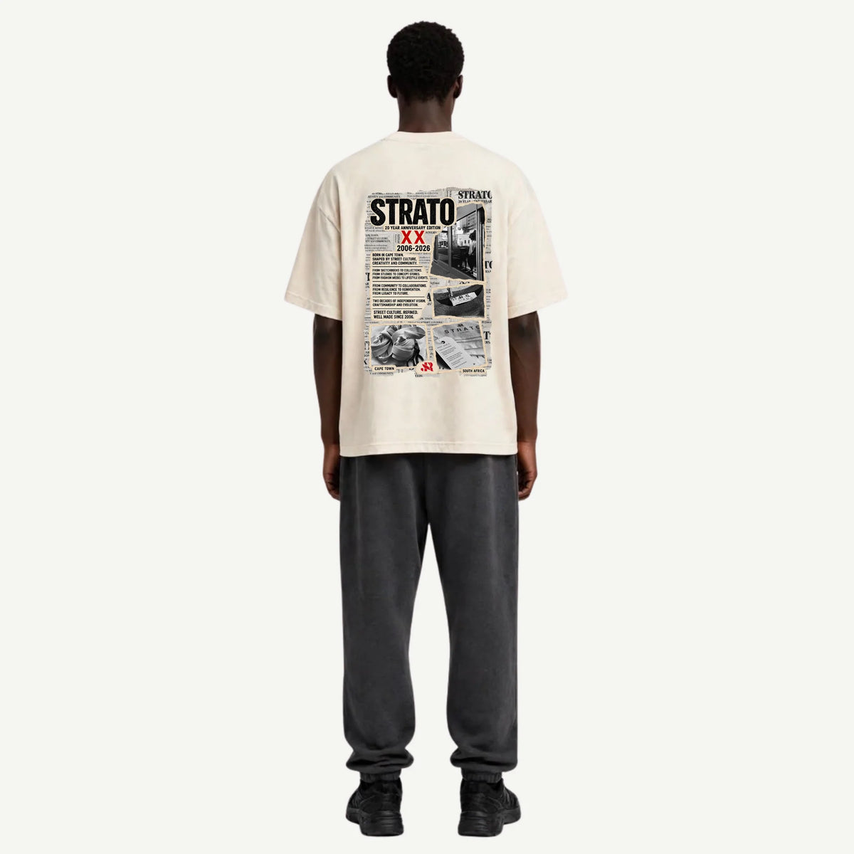 Cream Oversized XX Anniversary Tee