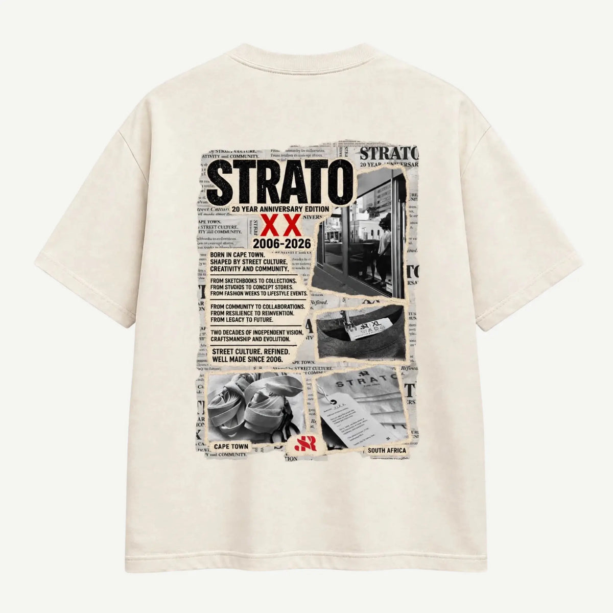 Cream Oversized XX Anniversary Tee